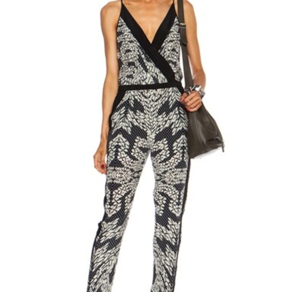 Silk DVF Black and White Patterned Jumpsuit